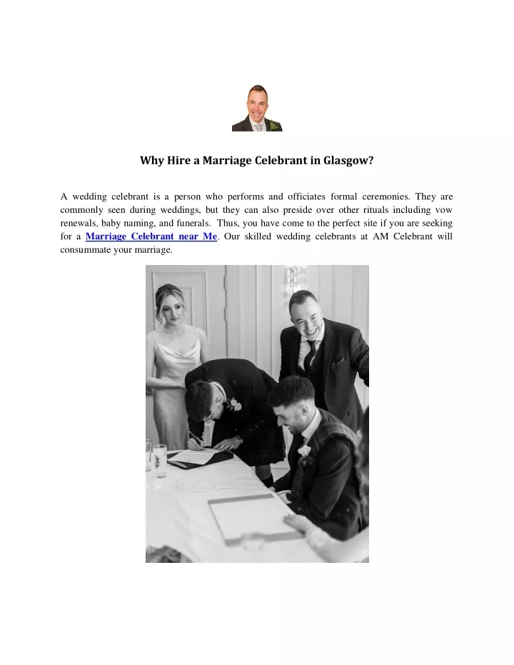 why hire a marriage celebrant in glasgow