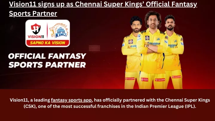 vision11 signs up as chennai super kings official