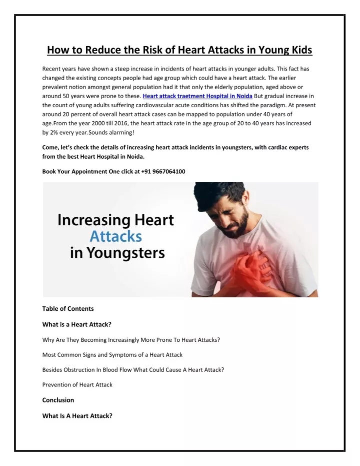 how to reduce the risk of heart attacks in young