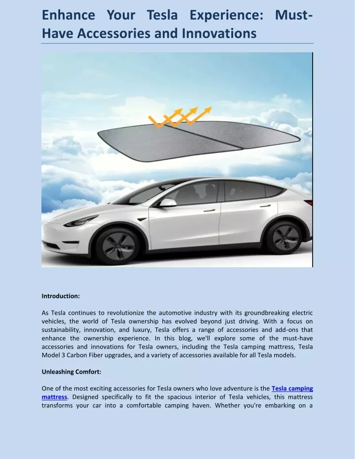 enhance your tesla experience must have