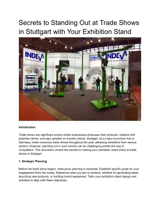 Secrets to Standing Out at Trade Shows in Stuttgart with Your Exhibition Stand