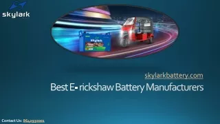 Best E- rickshaw Battery Manufacturers