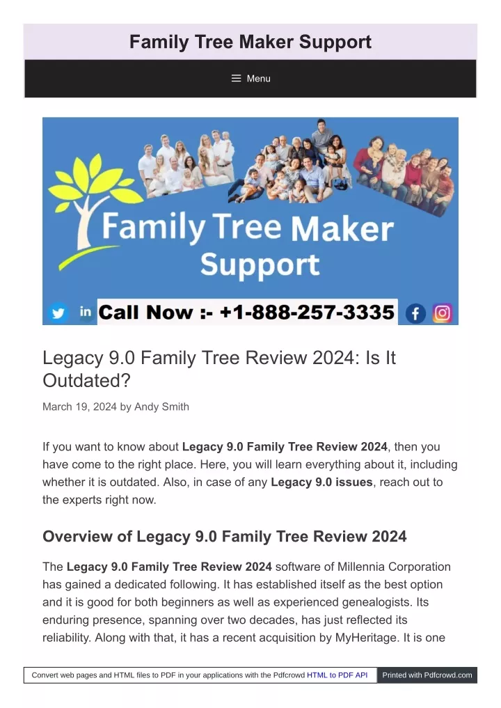 family tree maker support