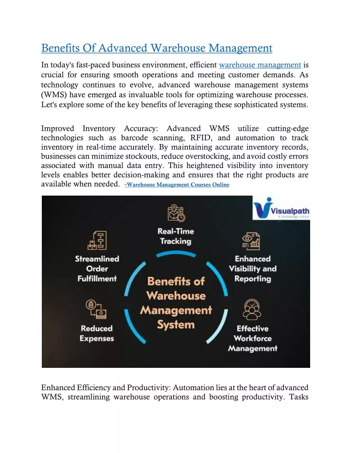 benefits of advanced warehouse management