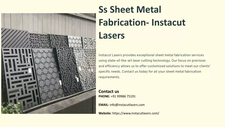 ss sheet metal fabrication instacut lasers