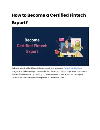 How to become Certified Fintech Expert_