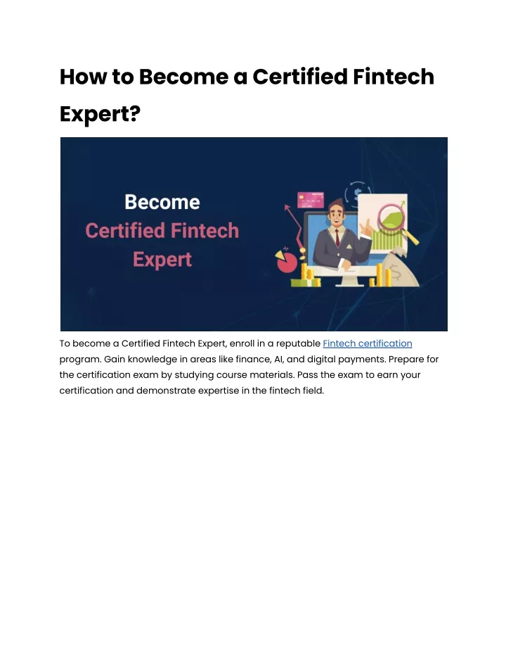 how to become a certified fintech expert