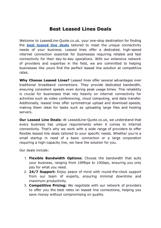 best leased lines deals