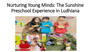 Nurturing Young Minds: The Sunshine Preschool Experience in Ludhiana
