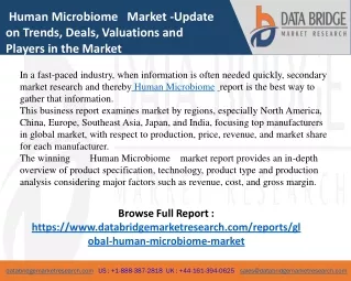 human microbiome market update on trends deals