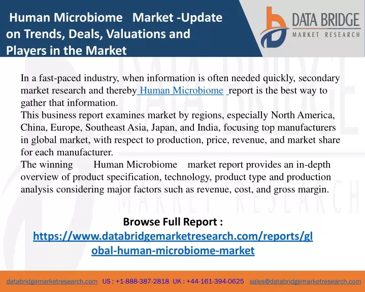 human microbiome market update on trends deals
