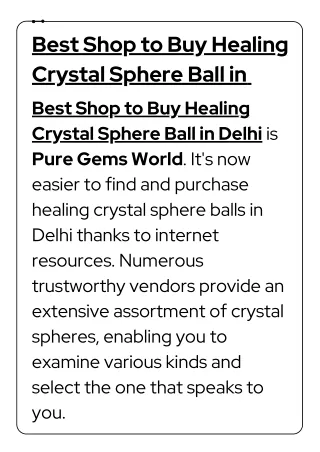 Best Shop to Buy Healing Crystal Sphere Ball in Delhi