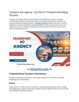Transport Ads Agency_ Your Key to Transport Advertising Success