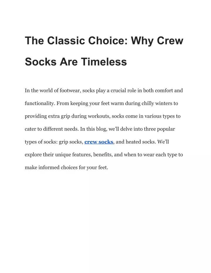 the classic choice why crew