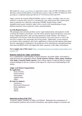the market for adipic acid market is expected