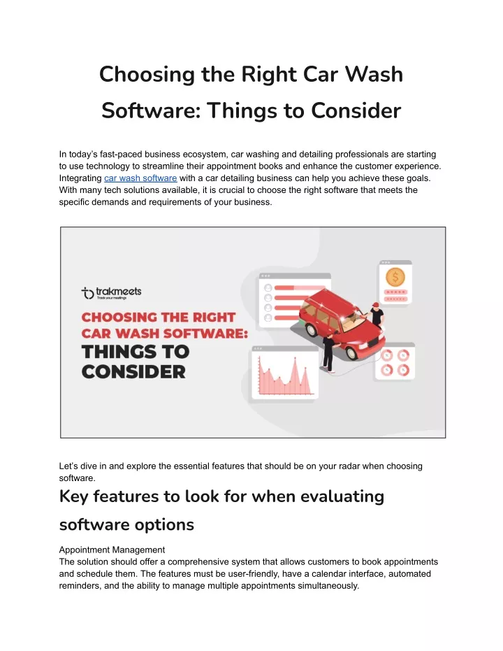 choosing the right car wash software things