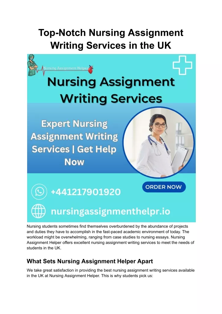 top notch nursing assignment writing services