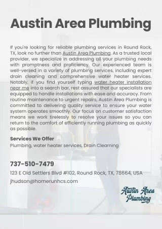 Austin Area Plumbing