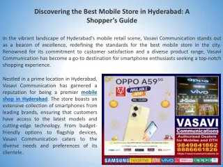 Discovering the Best Mobile Store in Hyderabad A Shopper’s Guide