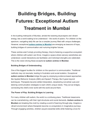 Discovering Autism Centers in Mumbai