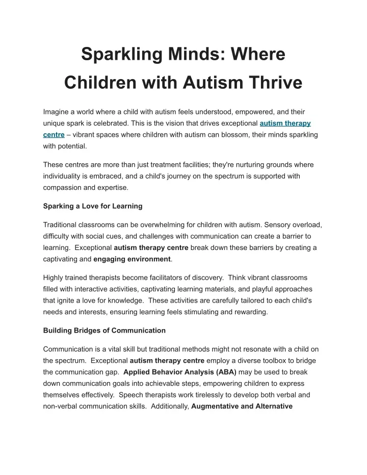 sparkling minds where children with autism thrive