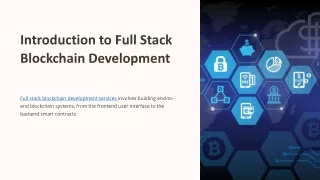 Full Stack Blockchain Development services