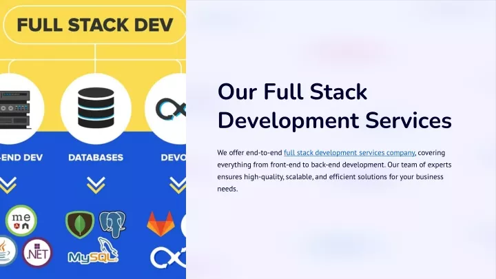 our full stack development services