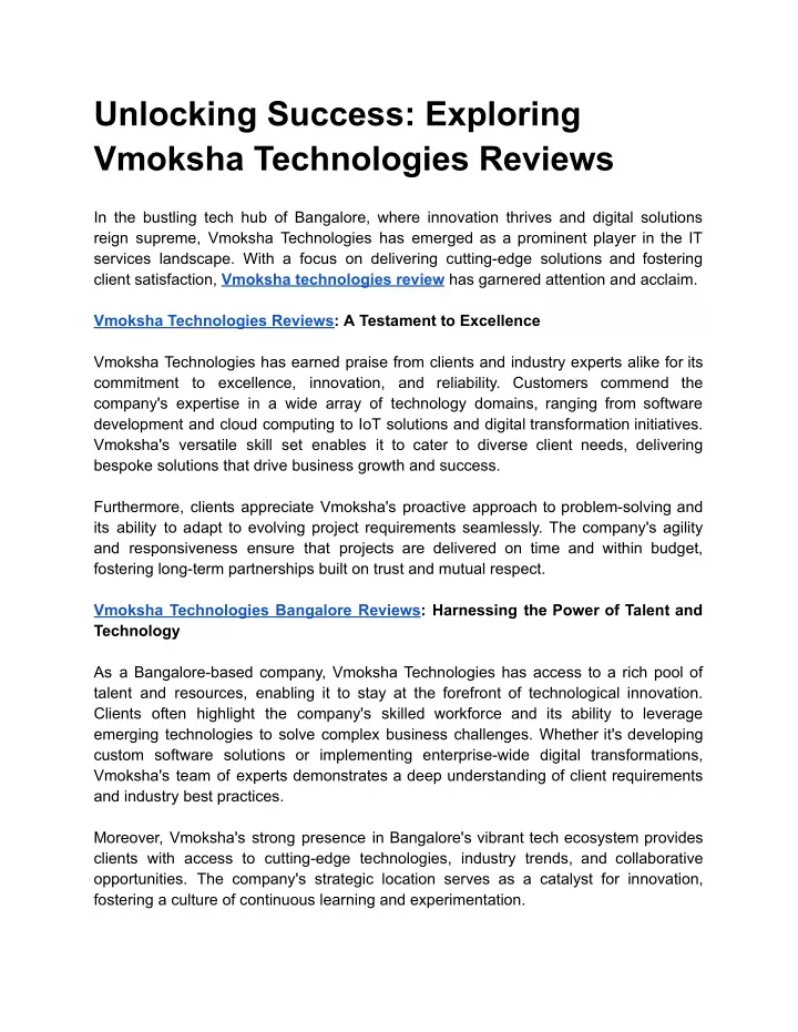 unlocking success exploring vmoksha technologies