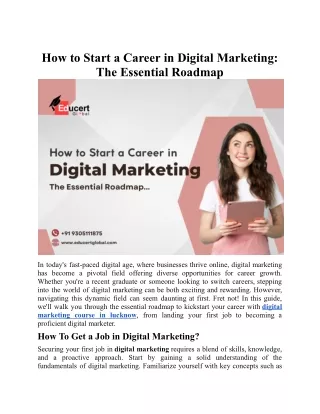 How to Start a Career in Digital Marketing: The Essential Roadmap