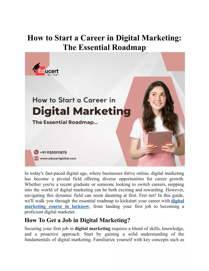 how to start a career in digital marketing