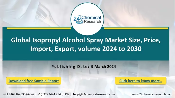 global isopropyl alcohol spray market size price