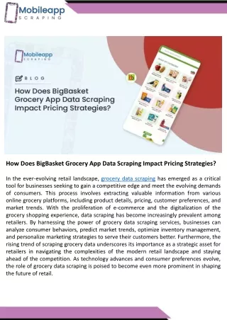 how does bigbasket grocery app data scraping