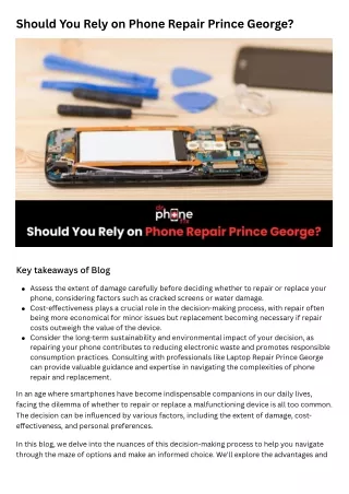 Should You Rely on Phone Repair Prince George?