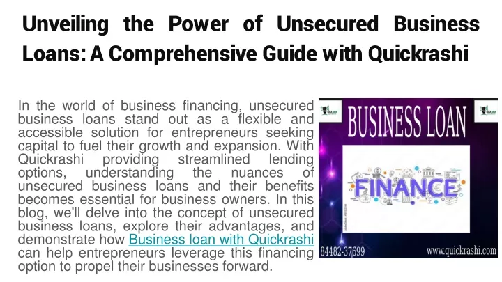 unveiling the power of unsecured business loans a comprehensive guide with quickrashi