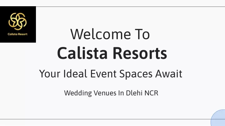 welcome to calista resorts your ideal event