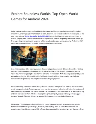 World Games for Android in 2024