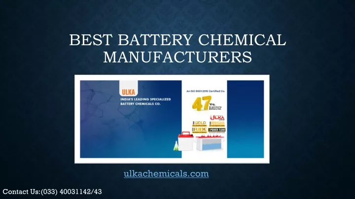 best battery chemical manufacturers