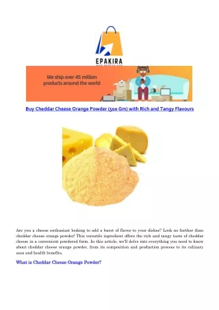 Buy Cheddar Cheese Orange Powder (500 Gm) with Rich and Tangy Flavours