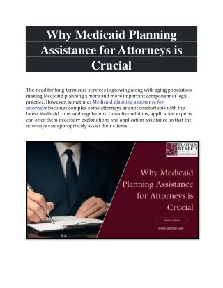 Why Medicaid Planning Assistance for Attorneys is Crucial