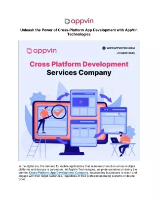 Unleash the Power of Cross-Platform App Development with AppVin Technologies