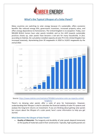 Solar PV Installation in the UK  Understanding Solar Panel Lifespan  Ember Energy