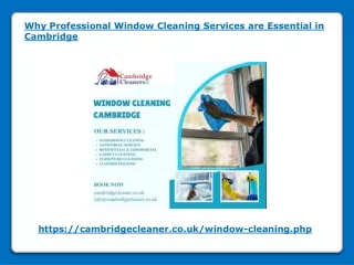 Why Professional Window Cleaning Services are Essential in Cambridge