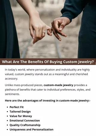 What Are The Benefits Of Buying Custom Jewelry?