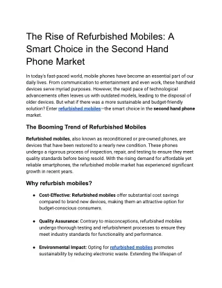 Refurbished Mobiles