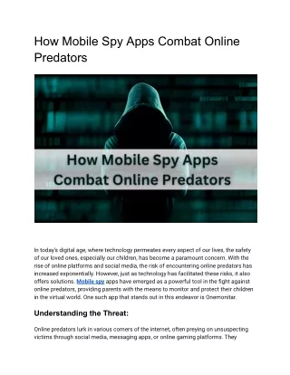 How Mobile Spy Apps Combat Online Predators