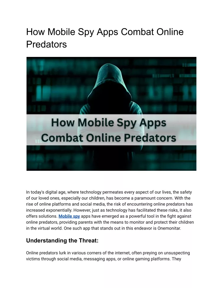 how mobile spy apps combat online predators