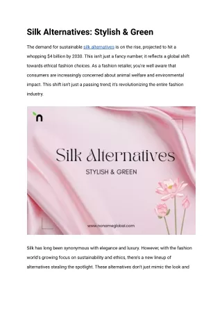 Silk Alternatives_ Stylish & Green