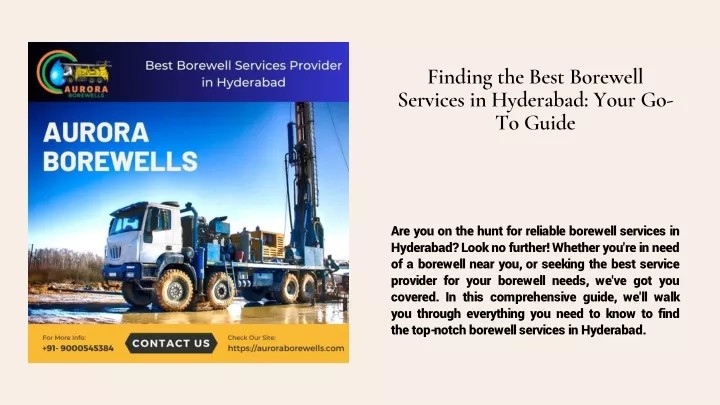 finding the best borewell services in hyderabad
