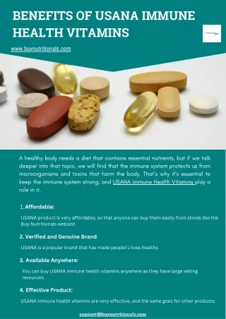 Benefits of USANA Immune Health Vitamins