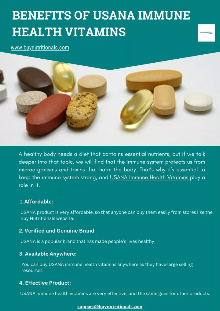 benefits of usana immune health vitamins